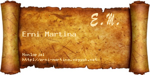 Erni Martina névjegykártya